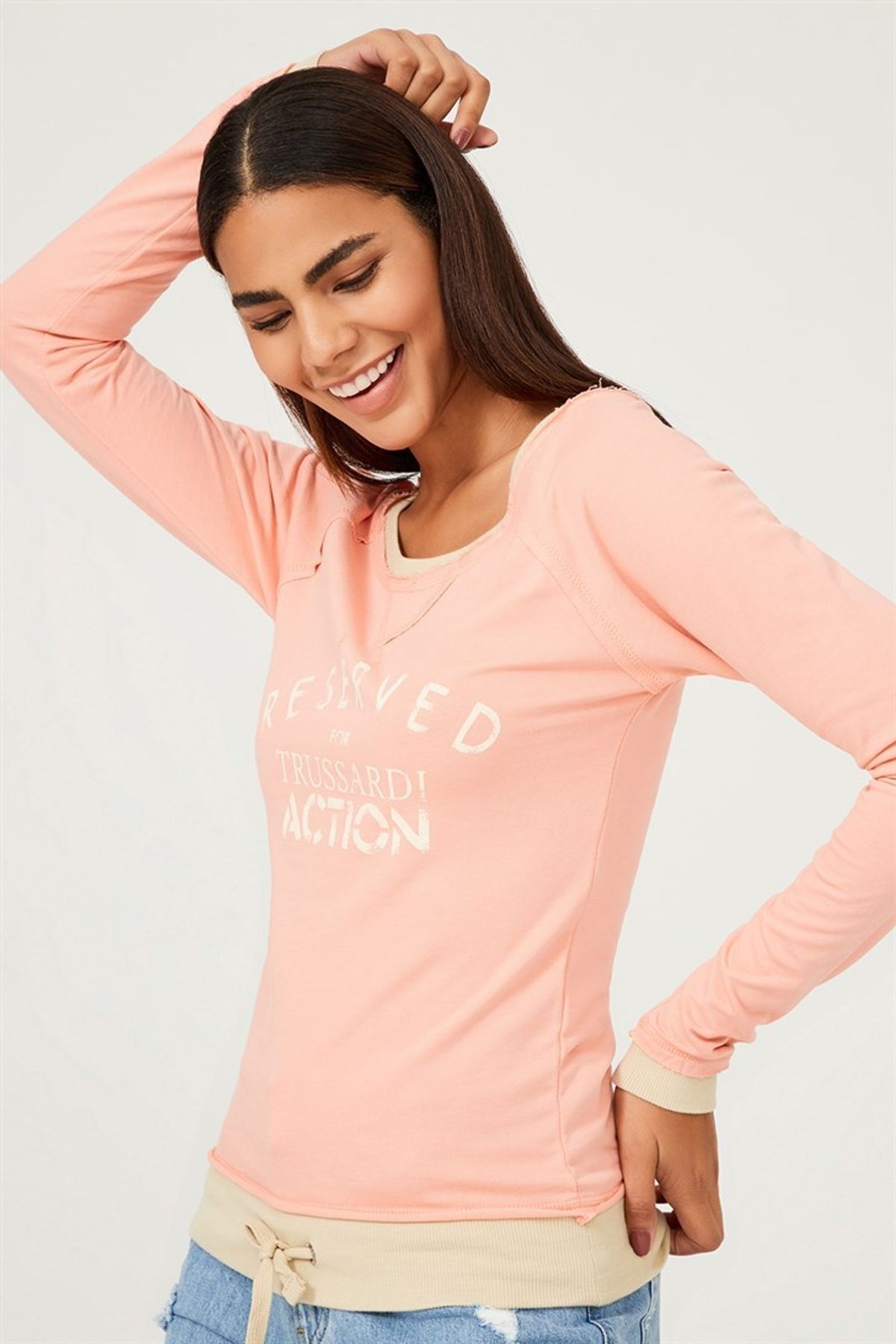 Trussardi Kadın Bağcıklı Sweatshirt - 11
