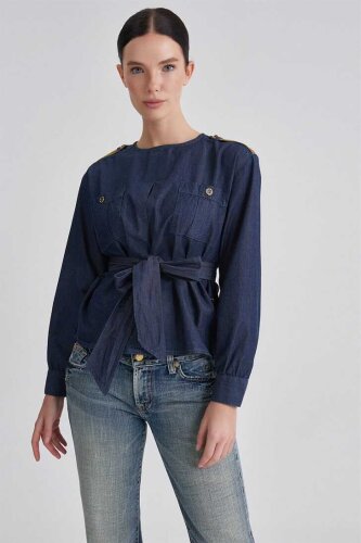 Trussardi Kadın Cepli Bluz - 3