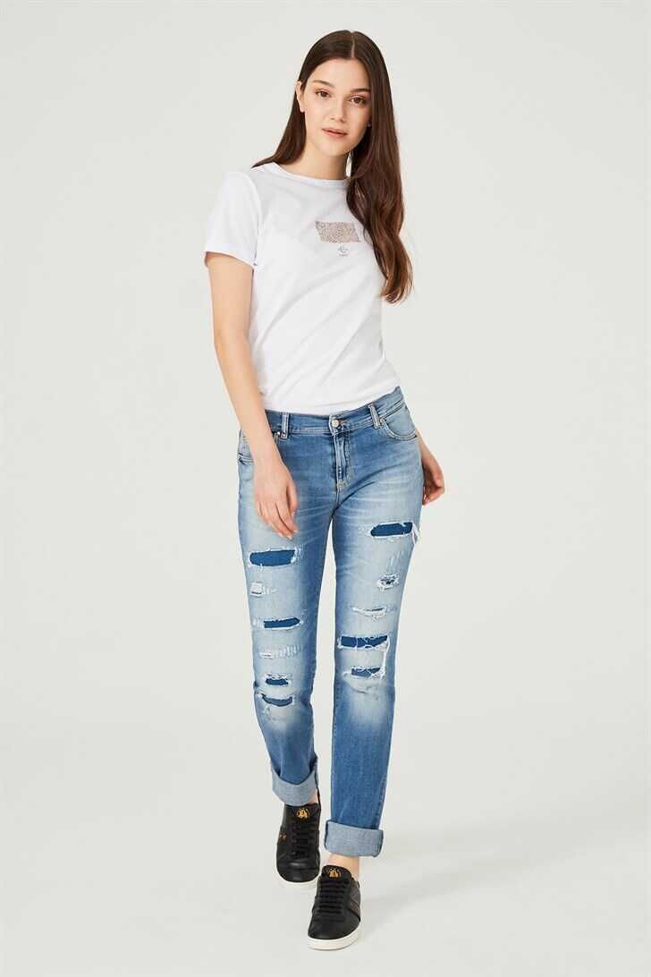 Versace Jeans Yırtık Detaylı Kadın Jeans - 3