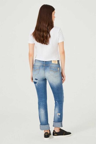 Versace Jeans Yırtık Detaylı Kadın Jeans - 6