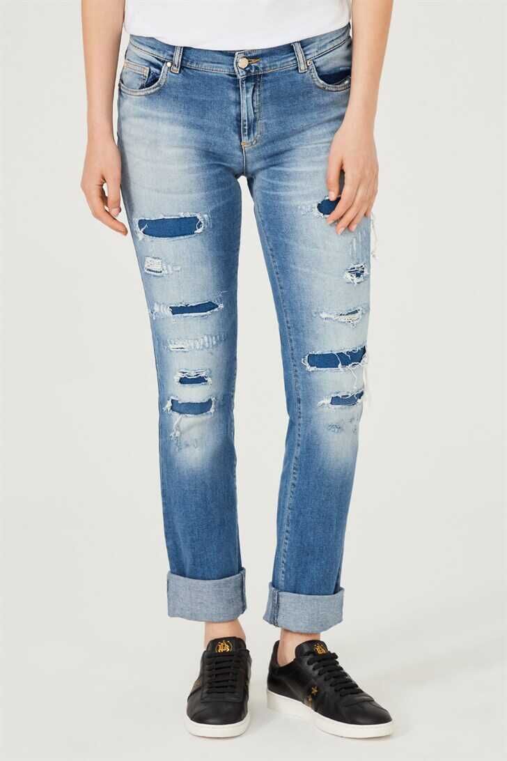 Versace Jeans Yırtık Detaylı Kadın Jeans - 8