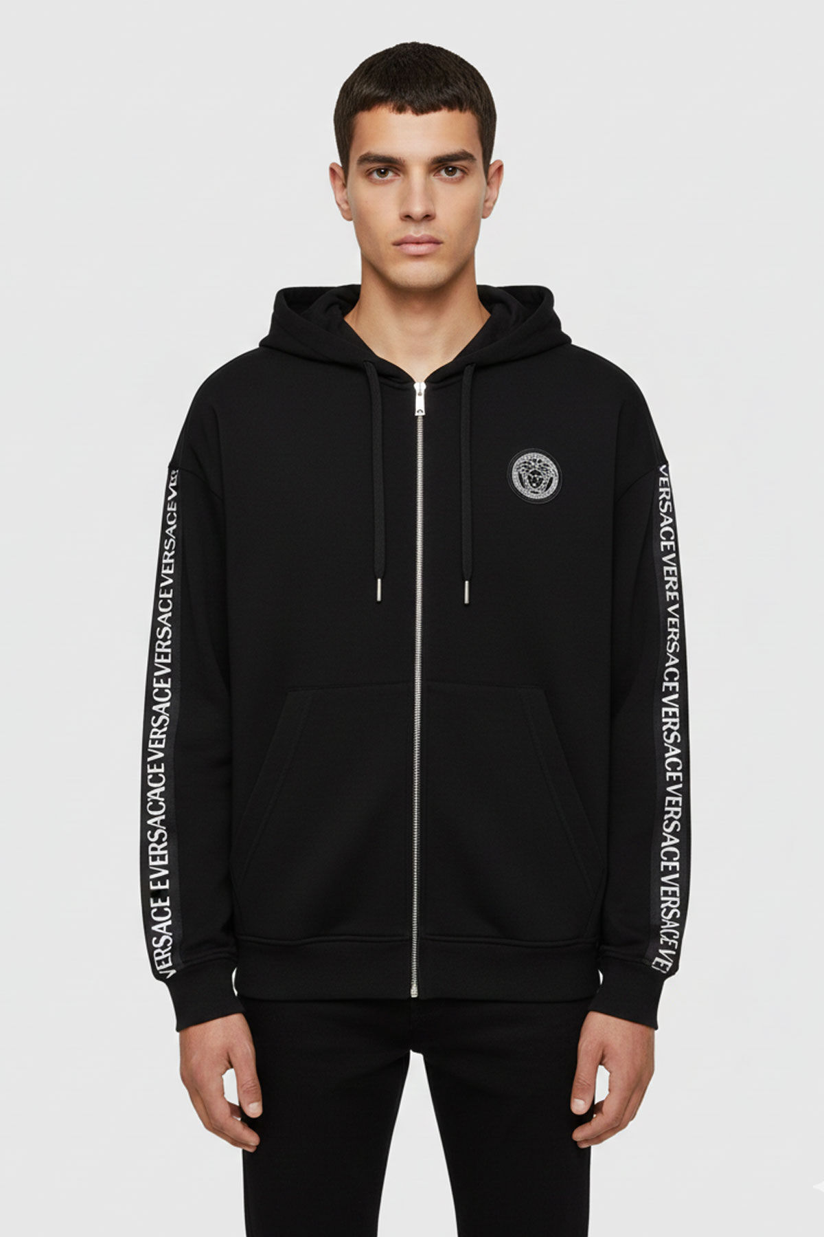 Versace Fermuarlı Kapşonlu Sweatshirt - 1