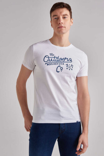 Woolrich Erkek Bisiklet Yaka T-Shirt - WOOLRICH