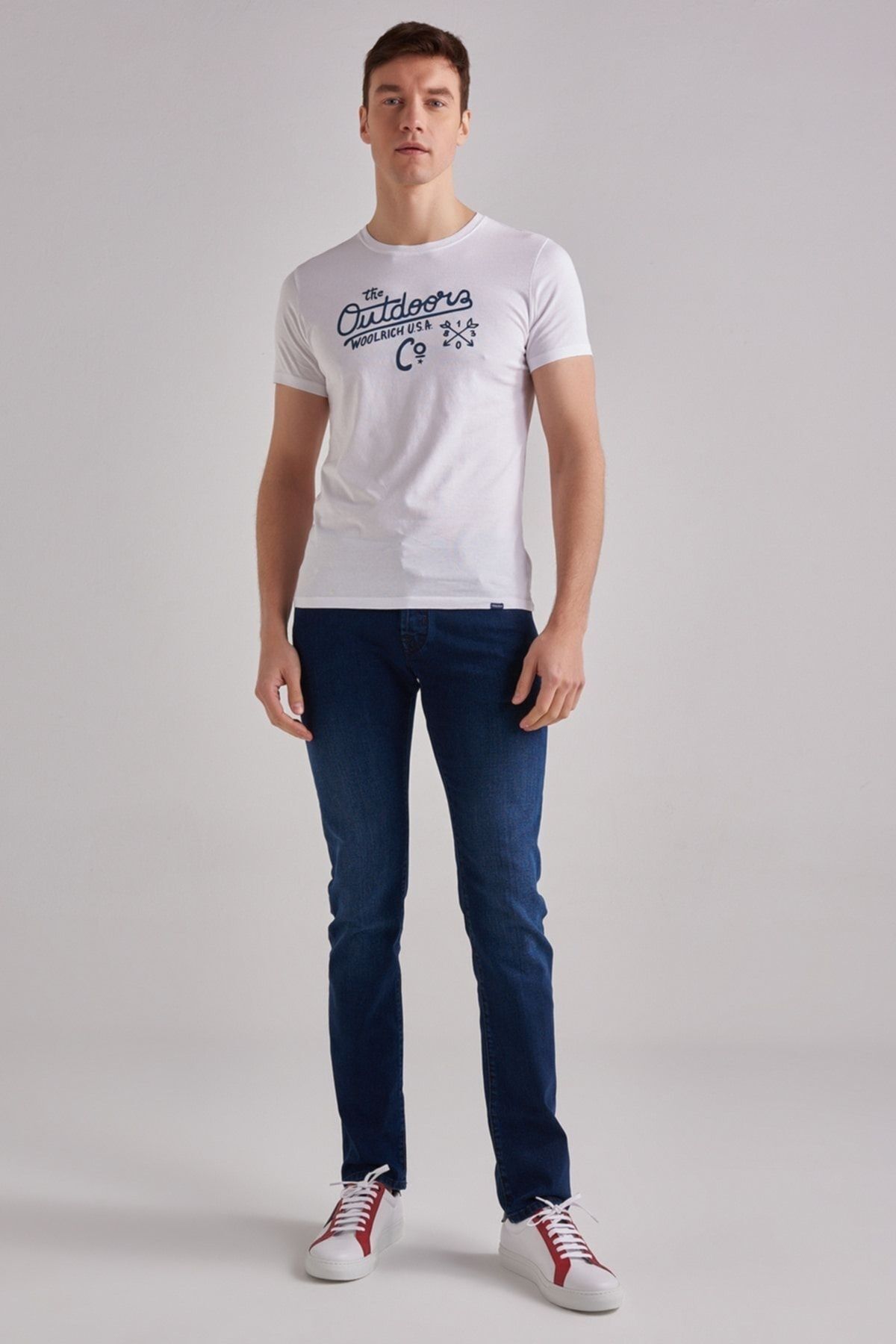 Woolrich Erkek Bisiklet Yaka T-Shirt - 7