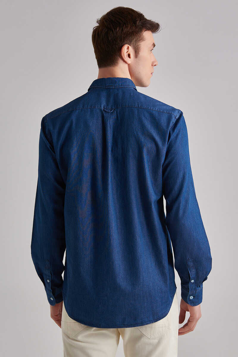 Woolrich Erkek Uzun Kollu Erkek Denim Gömlek - 4