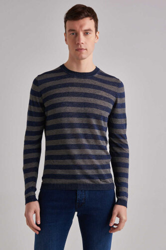 Woolrich Keten Erkek Bisiklet Yaka Kazak - WOOLRICH