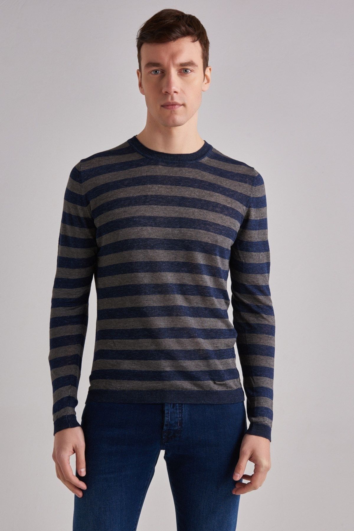 Woolrich Keten Erkek Bisiklet Yaka Kazak - 6