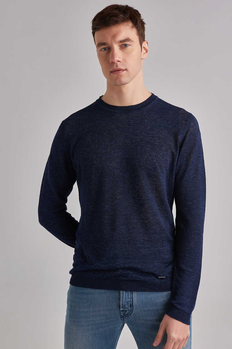 Woolrich Keten Erkek Bisiklet Yaka Kazak - 1