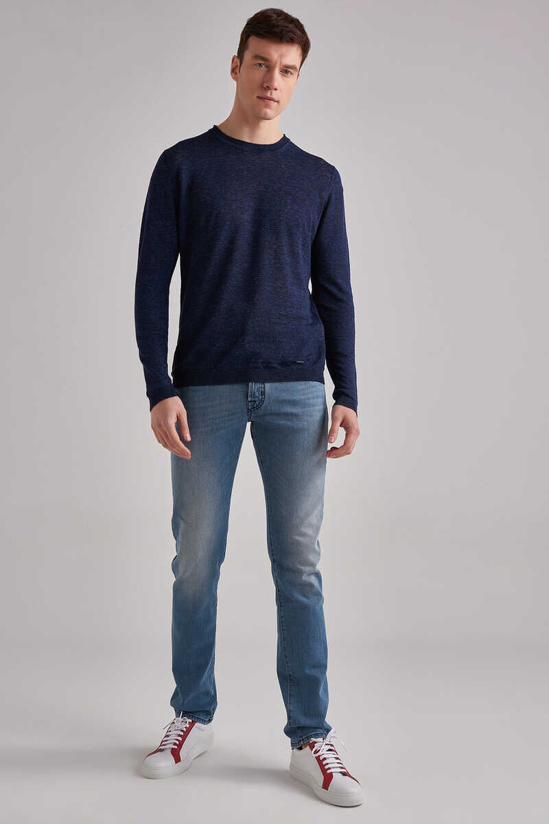 Woolrich Keten Erkek Bisiklet Yaka Kazak - 2