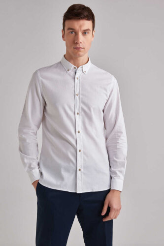 Woolrich Slim Fit Uzun Kollu Erkek Gömlek - WOOLRICH