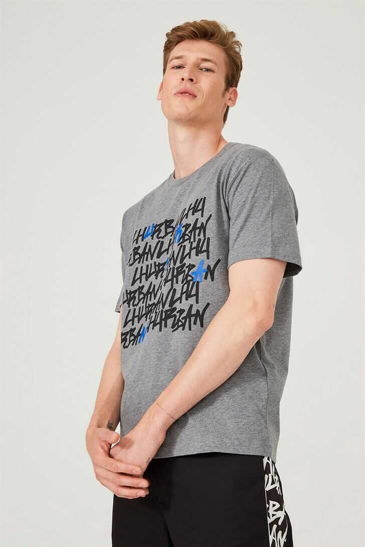 Yazılı Erkek Bisiklet Yaka T-Shirt - 3